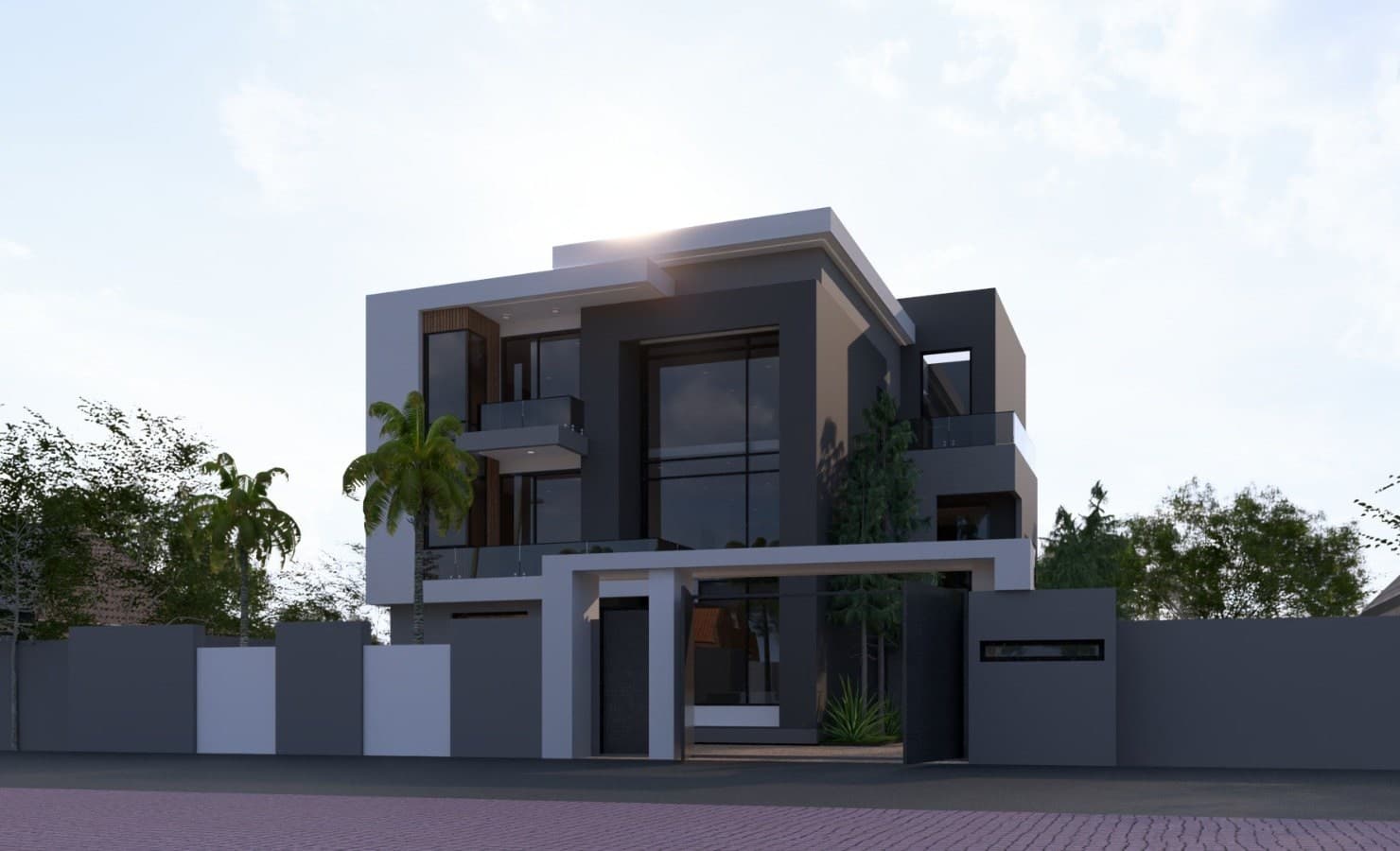 Villa aux volumes blancs — vue 2